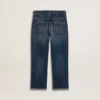 Blugi din denim pentru băieți, cu margini nefinisate și broderie