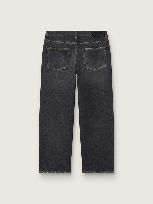 Blugi negri pentru bărbați cu efect stonewashed