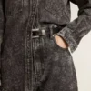 Blugi negri pentru femei cu motiv floral