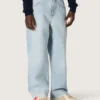 Blugi pentru băieți Golden din denim albastru deschis, cu logo brodat