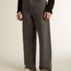 Blugi pentru bărbați de culoare gri închis, din denim cu spălare „twist crease”