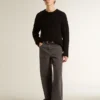 Blugi pentru bărbați de culoare gri închis, din denim cu spălare „twist crease”