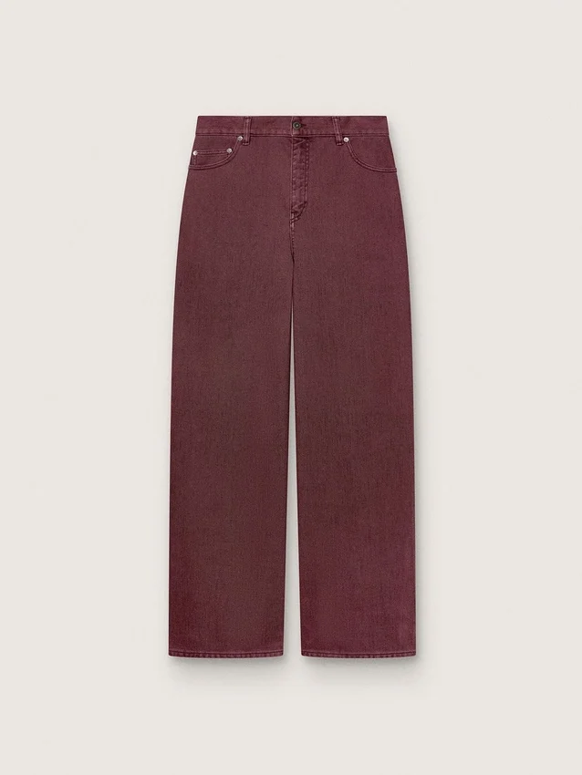 Blugi pentru femei din denim burgund