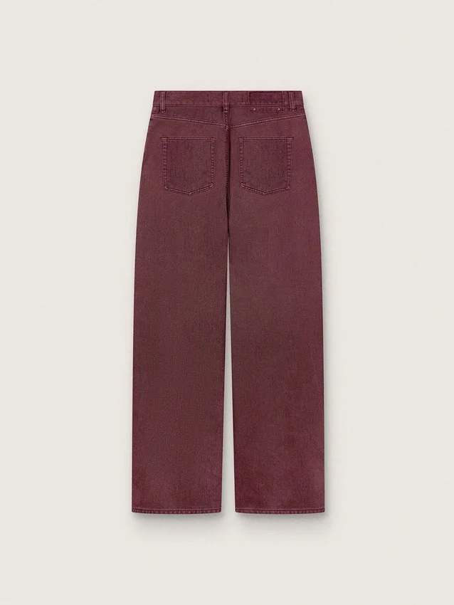 Blugi pentru femei din denim burgund