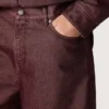 Blugi pentru femei din denim burgund