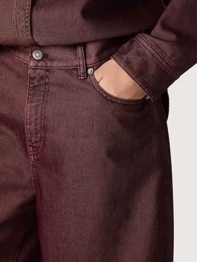 Blugi pentru femei din denim burgund
