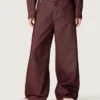 Blugi pentru femei din denim burgund