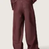 Blugi pentru femei din denim burgund