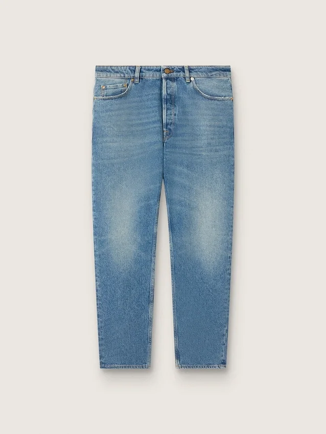 Blugi slim fit pentru bărbați, cu spălare medie