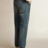 Blugi slim fit pentru bărbați, cu spălare medie