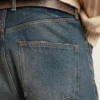 Blugi slim fit pentru bărbați, cu spălare medie