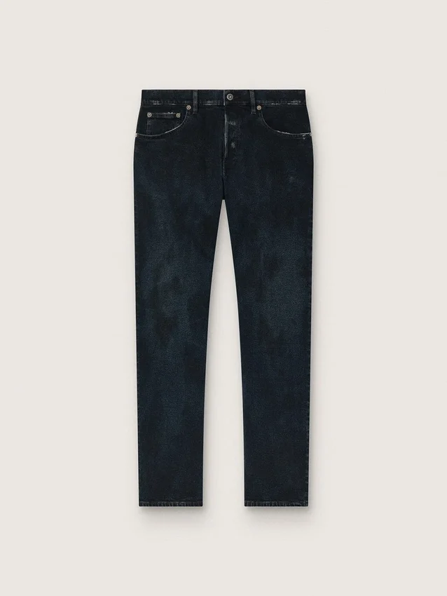Blugi slim-fit pentru bărbați din denim elastic indigo închis