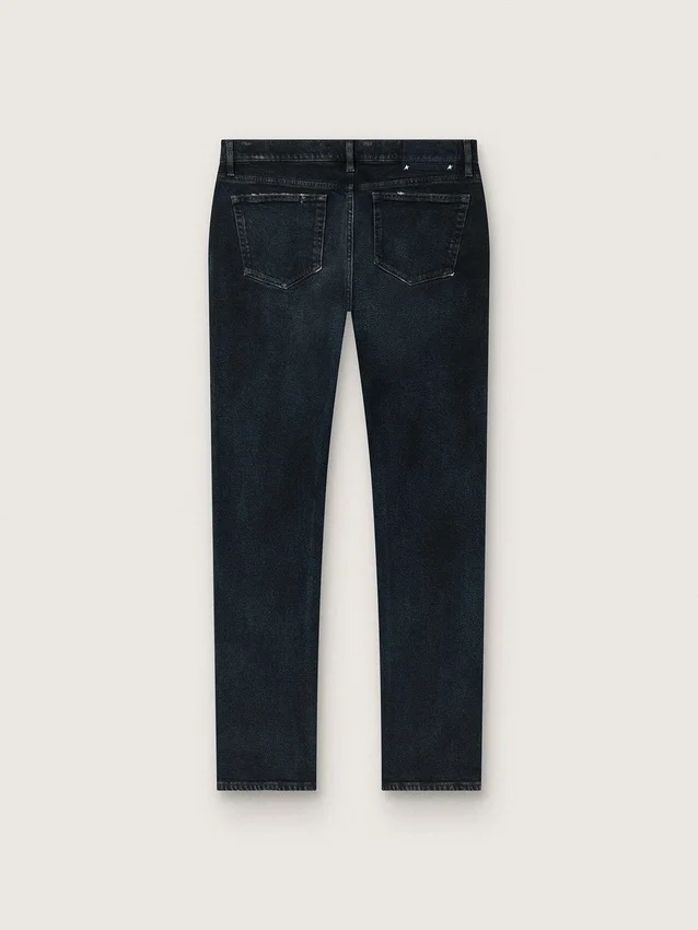Blugi slim-fit pentru bărbați din denim elastic indigo închis