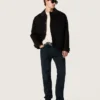 Cămășă unisex Star din bumbac, în alb vintage, cu imprimeu negru pe spate