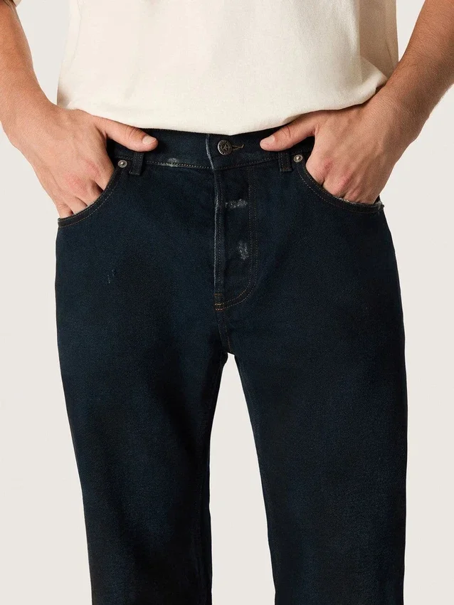 Blugi slim-fit pentru bărbați din denim elastic indigo închis