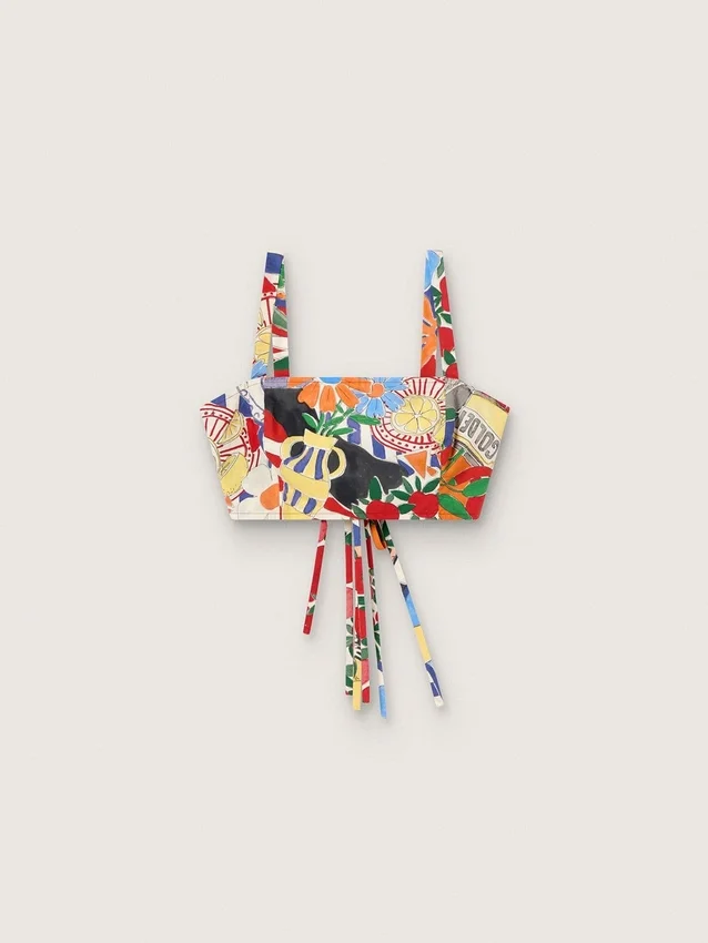 Bluză din bumbac pentru femei cu imprimeu multicolor