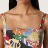 Bluză din bumbac pentru femei cu imprimeu multicolor
