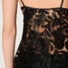 Bluză pentru femei din tul negru cu motiv floral din paiete negre