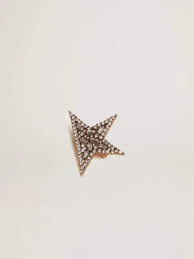 Broșă pentru femei în nuanță de aur antic, cu cristale decorative