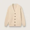 Cardigan bej pentru femei, cu inscripția „Golden” pe spate