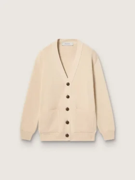 Cardigan bej pentru femei, cu inscripția „Golden” pe spate