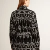 Cardigan negru pentru femei, cu curea și cristale