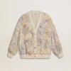 Cardigan pentru femei cu imprimeu floral și broderie