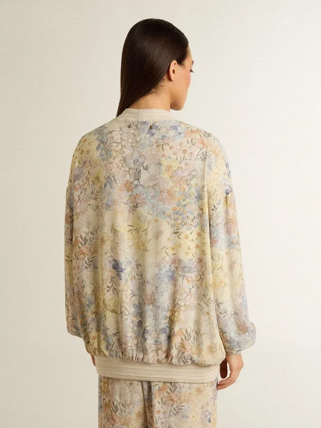 Cardigan pentru femei cu imprimeu floral și broderie