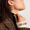 Cercei cu pandantiv pentru femei, model Star, culoare auriu antic