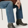 Cizme joase Wish Star pentru bărbați, din piele neagră, cu stea argintie