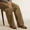 Cizme tinere din piele de căprioară maro închis