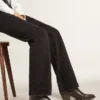 Cizme Wish Star pentru femei din piele neagră cu broderie în formă de stea