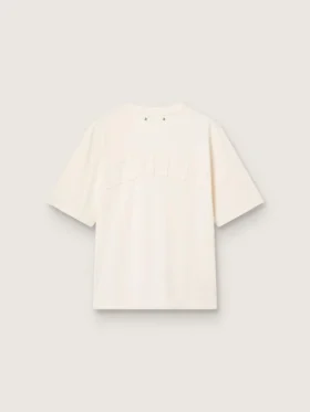 Cămășă în alb patinat cu logo inversat pe spate – Jersey Capsule