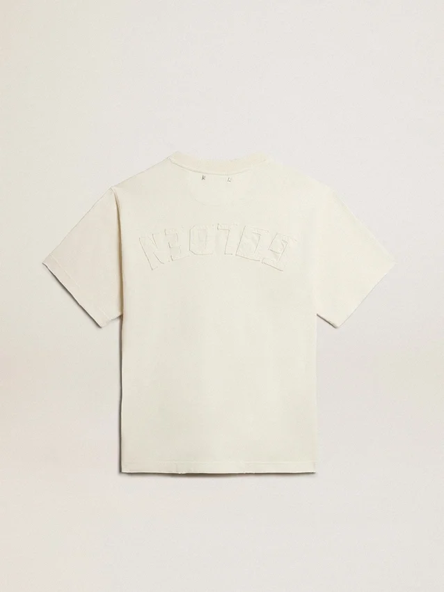Cămășă în alb patinat cu logo inversat pe spate - Jersey Capsule