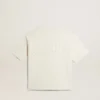 Cămășă în alb patinat cu logo inversat pe spate - Jersey Capsule