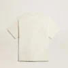Cămășă în alb patinat cu logo inversat pe spate - Jersey Capsule