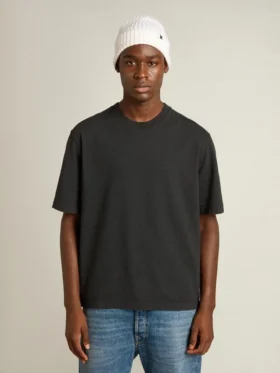 Cămășă negru spălată cu logo inversat pe spate – Jersey Capsule