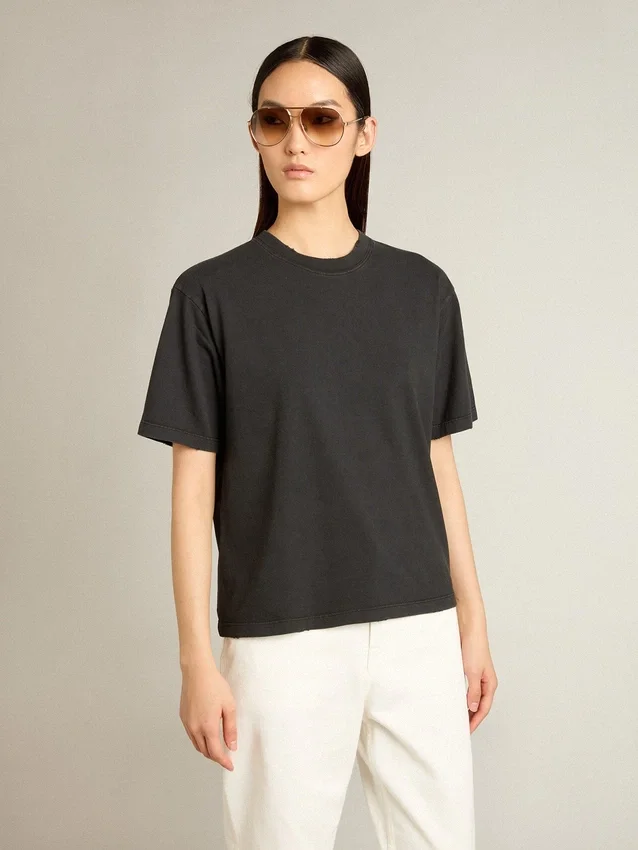 Cămășă negru spălată cu logo inversat pe spate - Jersey Capsule