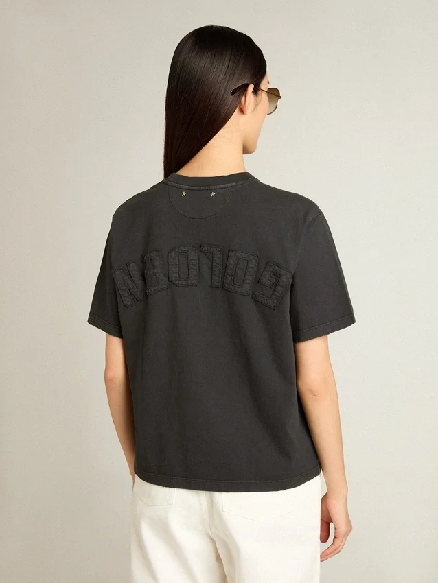 Cămășă negru spălată cu logo inversat pe spate - Jersey Capsule