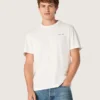 Cămășă pentru bărbați din jersey de bumbac alb vintage