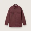 Cămășă pentru femei din denim de culoare burgund