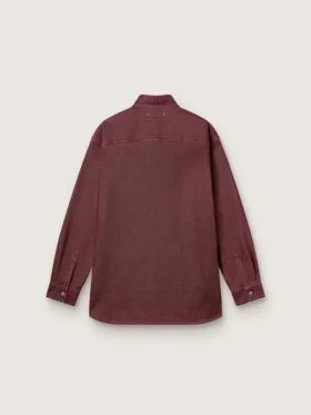 Cămășă pentru femei din denim de culoare burgund