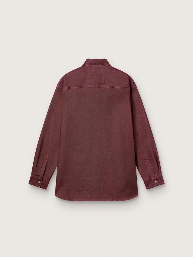 Cămășă pentru femei din denim de culoare burgund