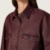 Cămășă pentru femei din denim de culoare burgund