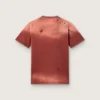 Cămășă pentru femei din jersey de bumbac de culoare ruginie, cu imprimeu floral