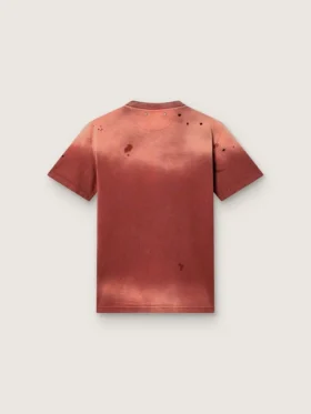 Cămășă pentru femei din jersey de bumbac de culoare ruginie, cu imprimeu floral