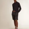 Cămășă polo cu mâneci lungi pentru bărbați, din lână merino albastru-marin
