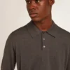Cămășă polo cu mâneci lungi pentru bărbați, din lână merino gri