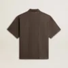Cămășă polo din bumbac pentru bărbați, de culoare gri antracit, cu broderie