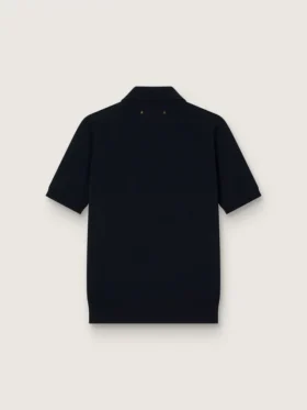 Cămășă polo pentru femei din lână merino albastru închis